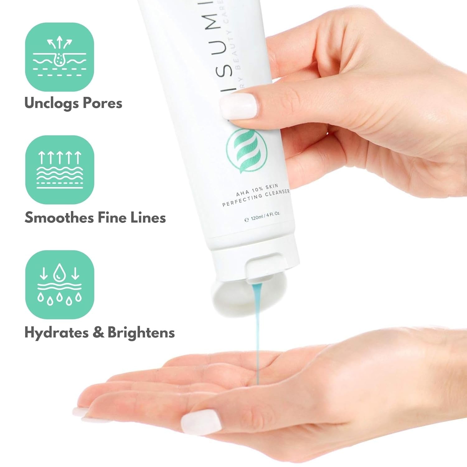 AHA Glycolic Acid 10% Acne Face Wash to Help Clear Clogged Pores - Anti-Aging Acne Skincare Glycolic Acid Face Wash with Natural Ingredients - Acne Cleanser Glycolic Face Wash - Acne Control Cleanser